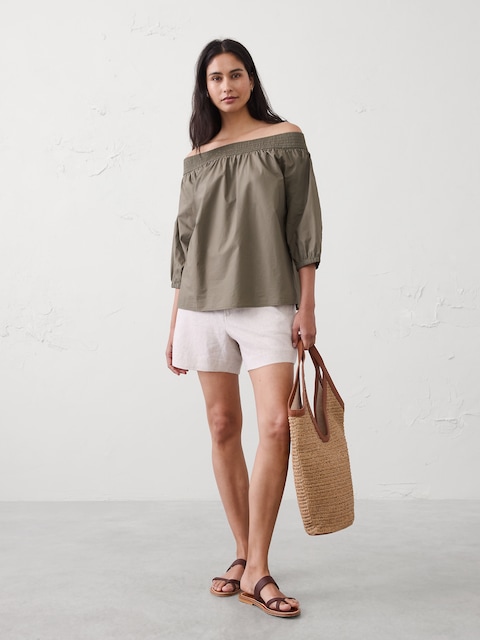 Off-Shoulder Smocked Top