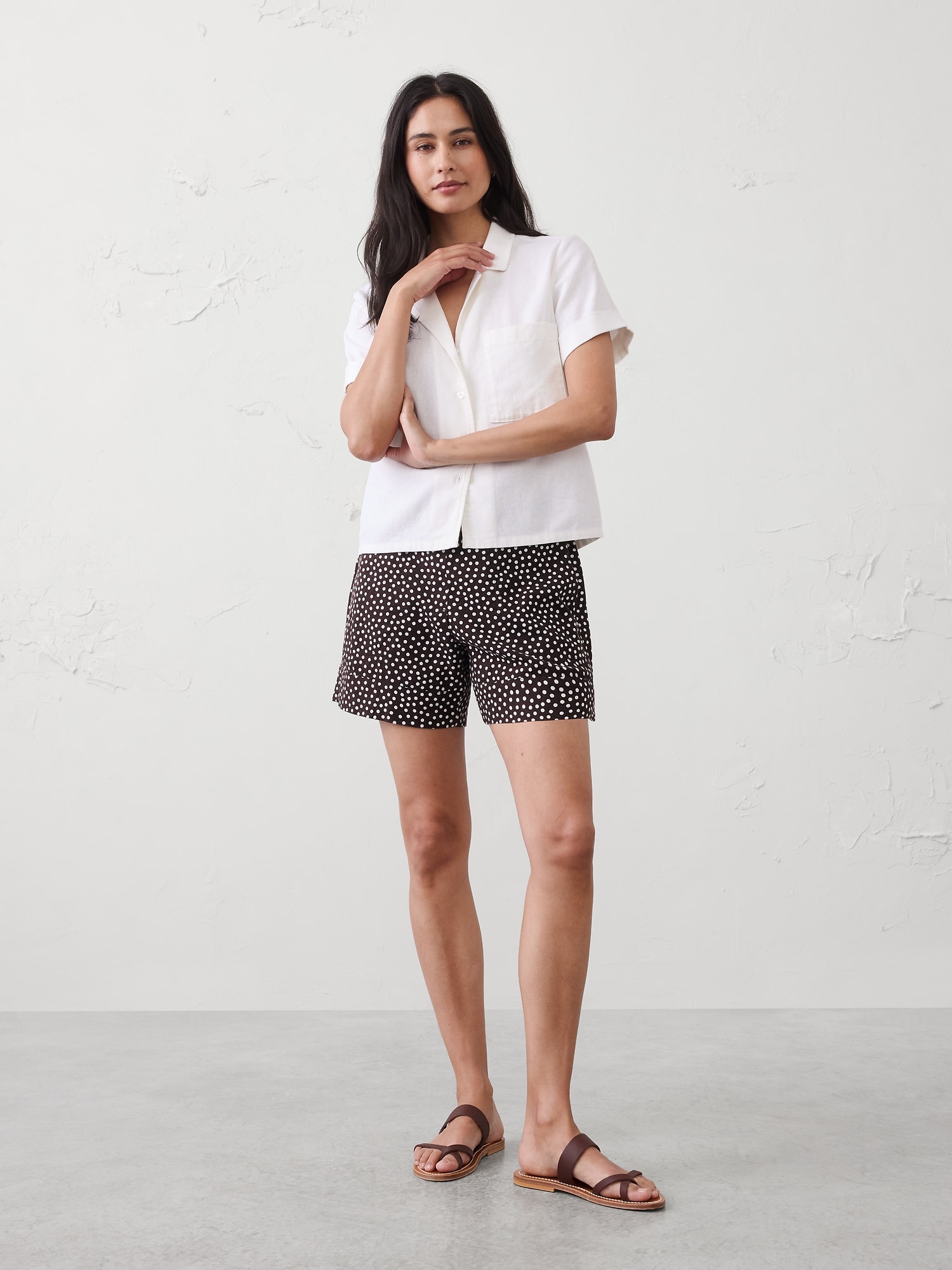 Image number 1 showing, Anyday High-Rise Linen-Blend Short