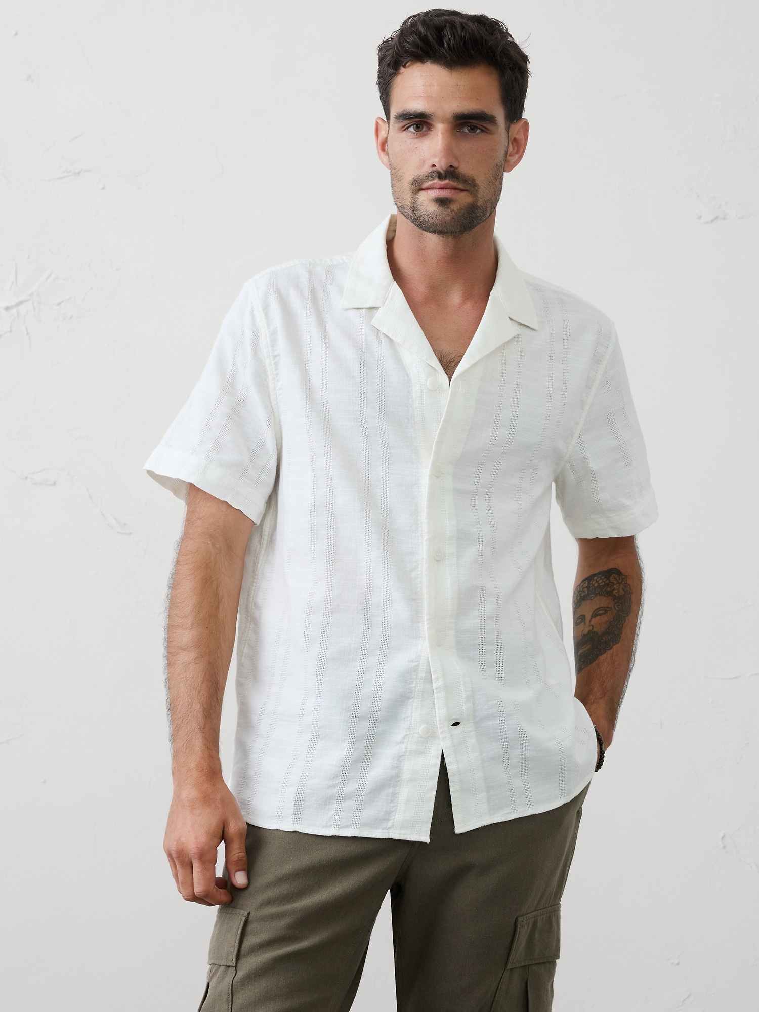 Image number 1 showing, Standard-Fit Textured Resort Shirt