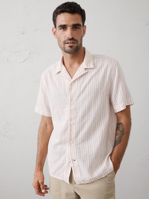 Standard-Fit Textured Resort Shirt