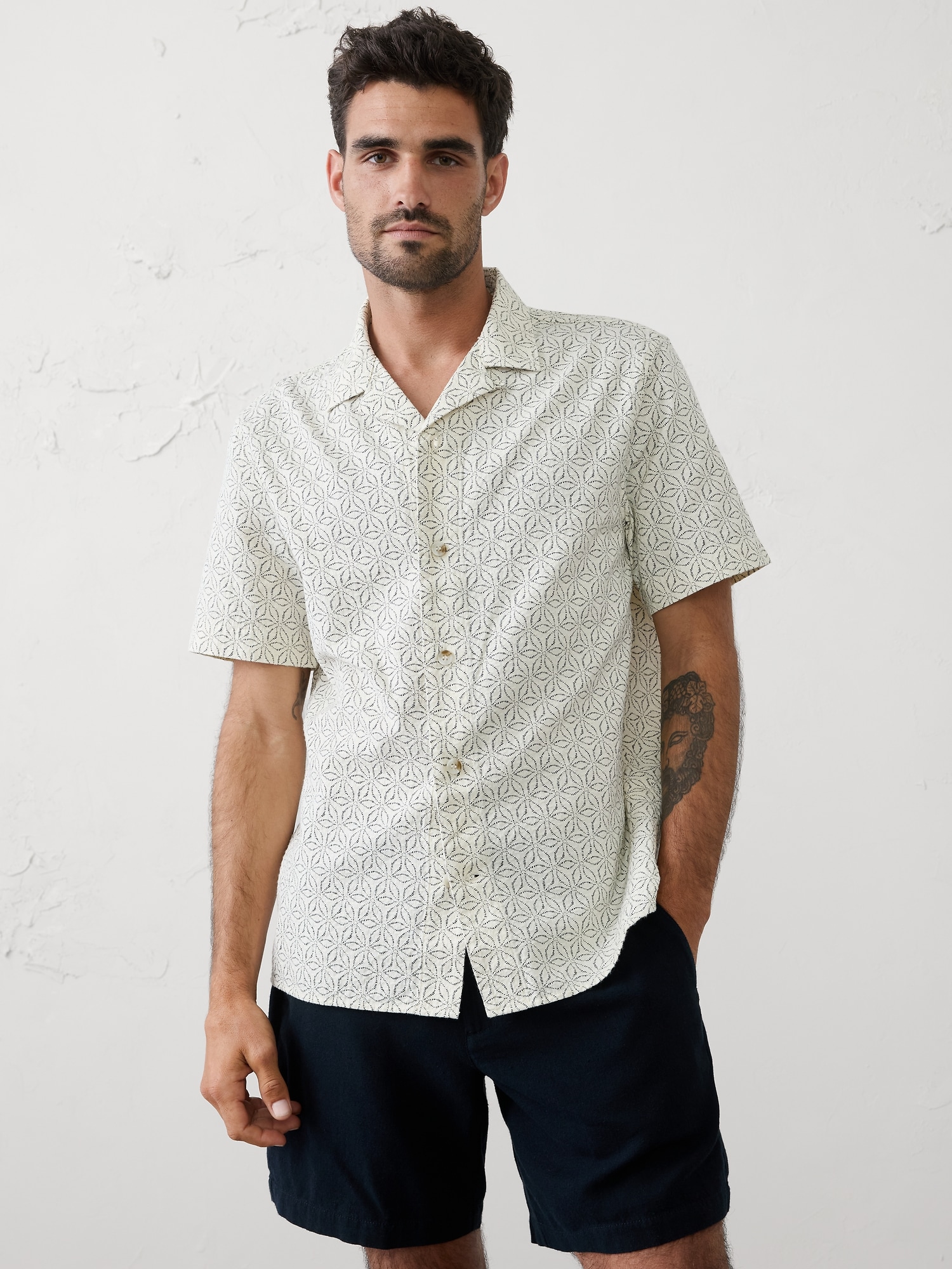 Image number 1 showing, Standard-Fit Textured Resort Shirt