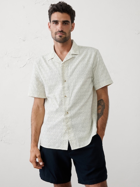 Standard-Fit Textured Resort Shirt