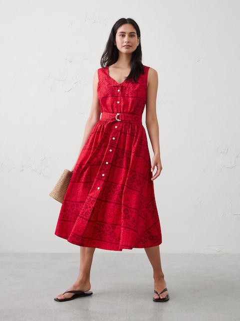 Poplin Knee-Length Dress