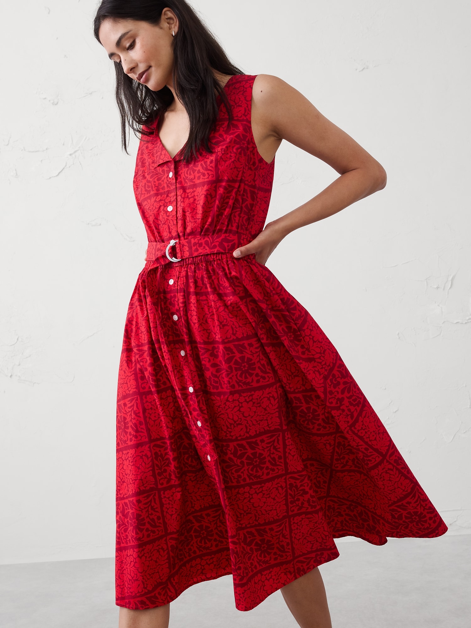 Image number 3 showing, Poplin Knee-Length Dress