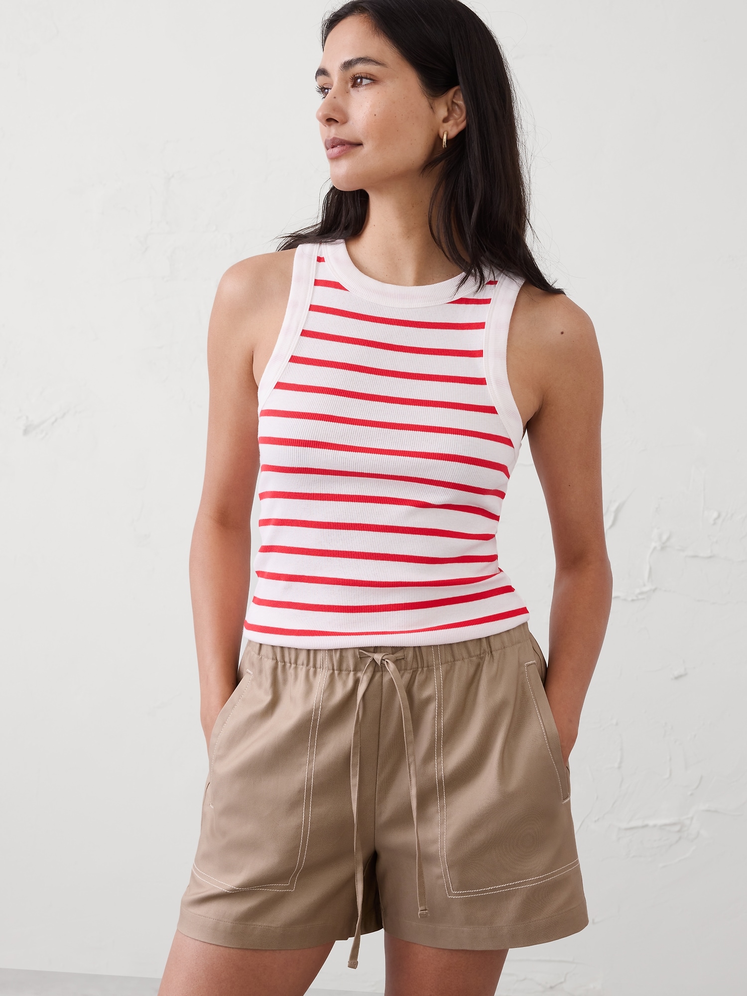 Image number 1 showing, Ribbed Racer Tank