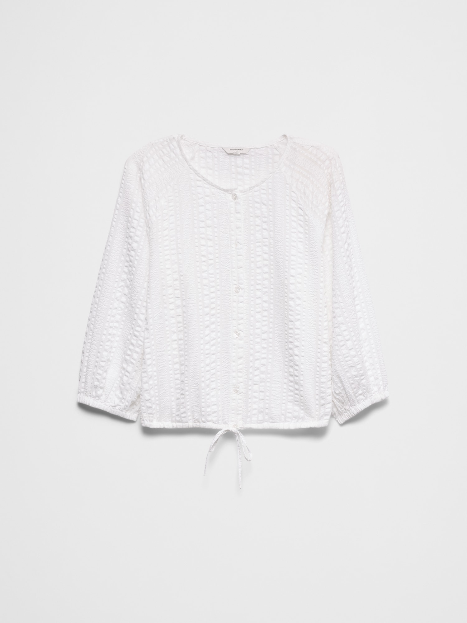 Image number 4 showing, Blouson-Sleeve Buttoned Cloud Check Top