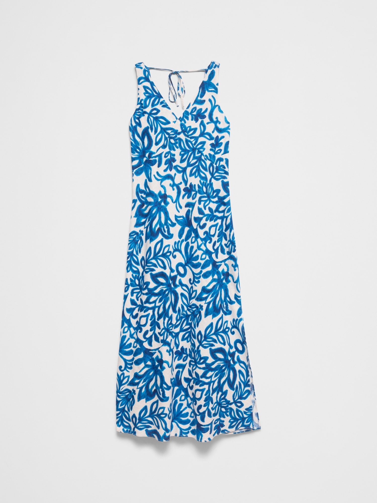 Image number 4 showing, Linen-Blend Side-Slit Maxi Dress