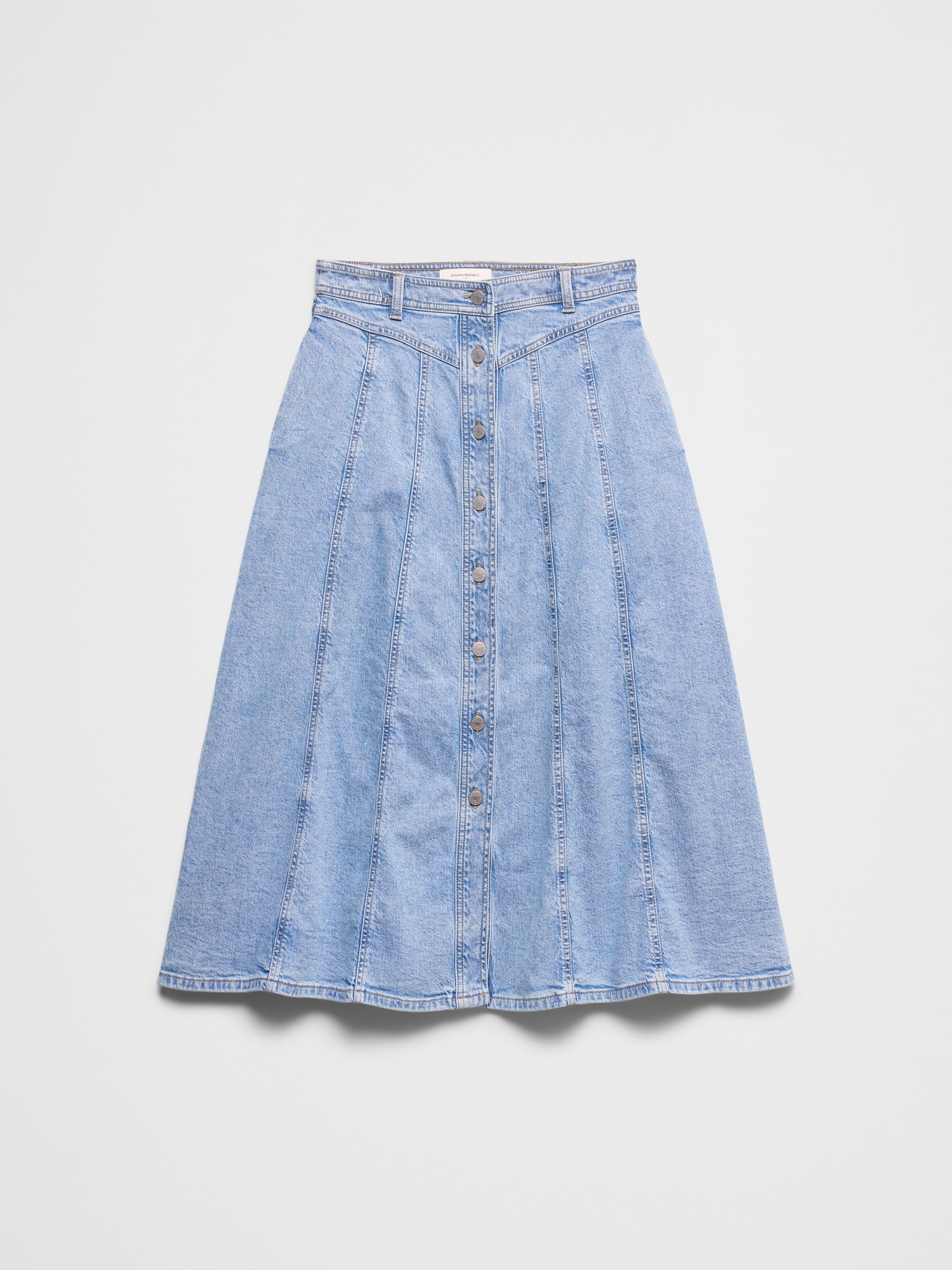 Image number 4 showing, Denim Seamed Midi Skirt
