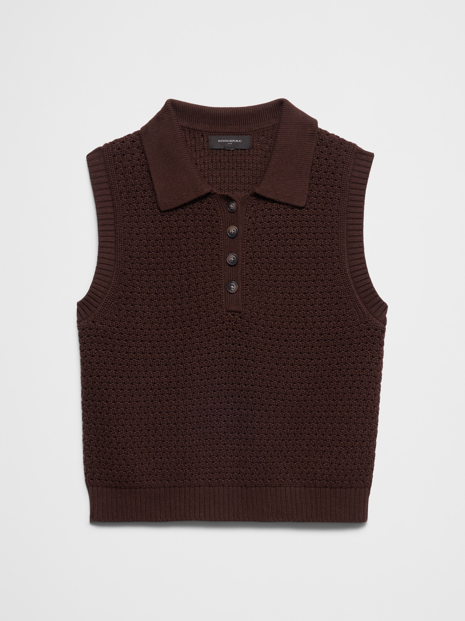 Image number 4 showing, Cotton Crochet Sweater Polo