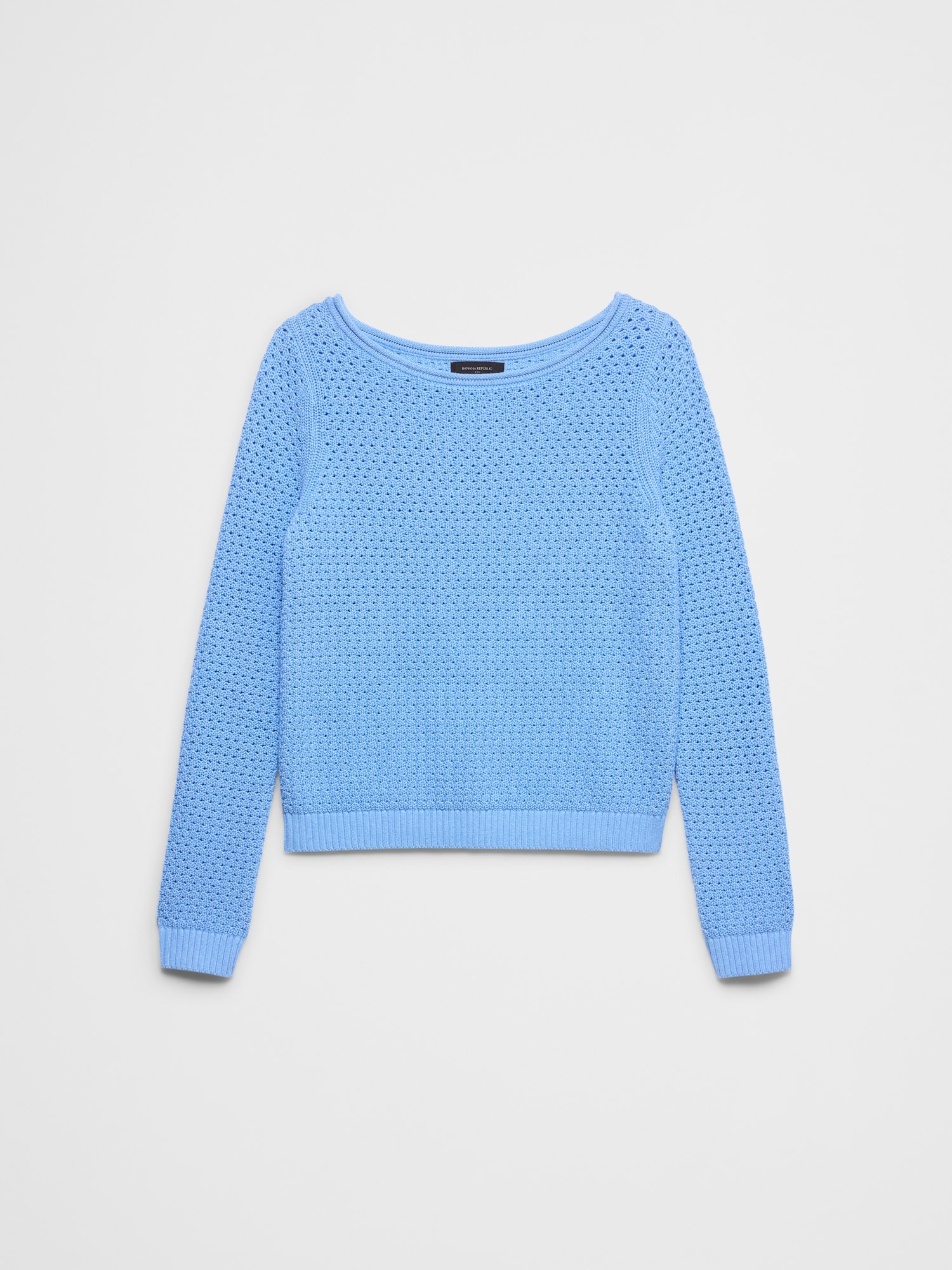 Image number 4 showing, Cotton Boatneck Crochet Sweater