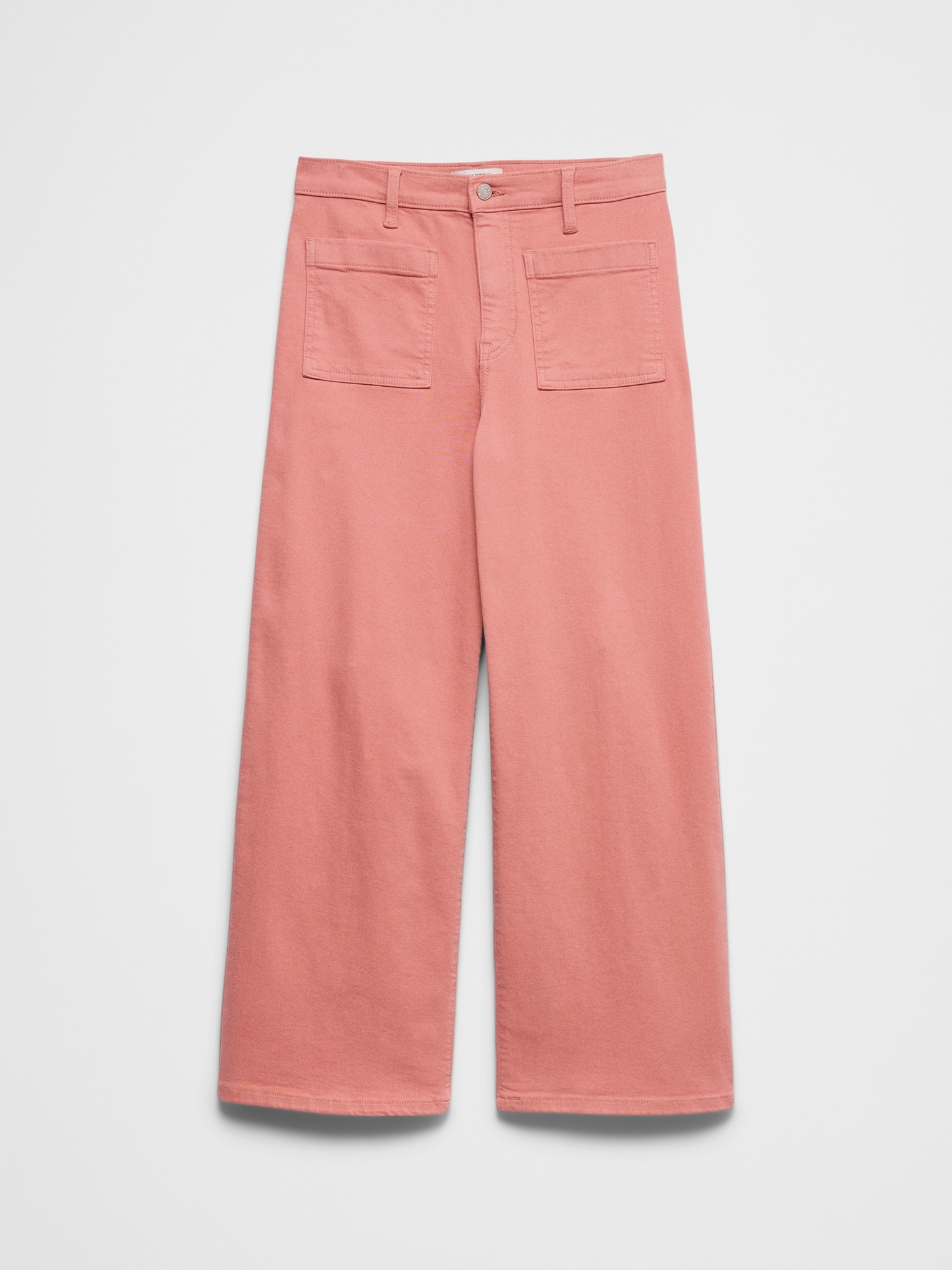Image number 4 showing, Wide-Leg High-Rise Patch Pocket Cropped Jean