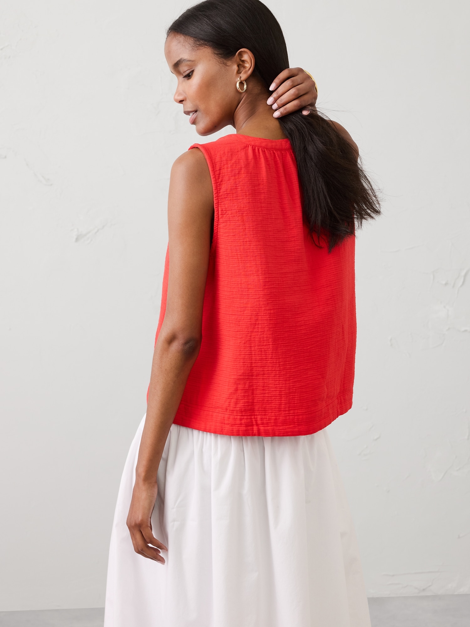 Image number 2 showing, Gauze Shirred Shirt