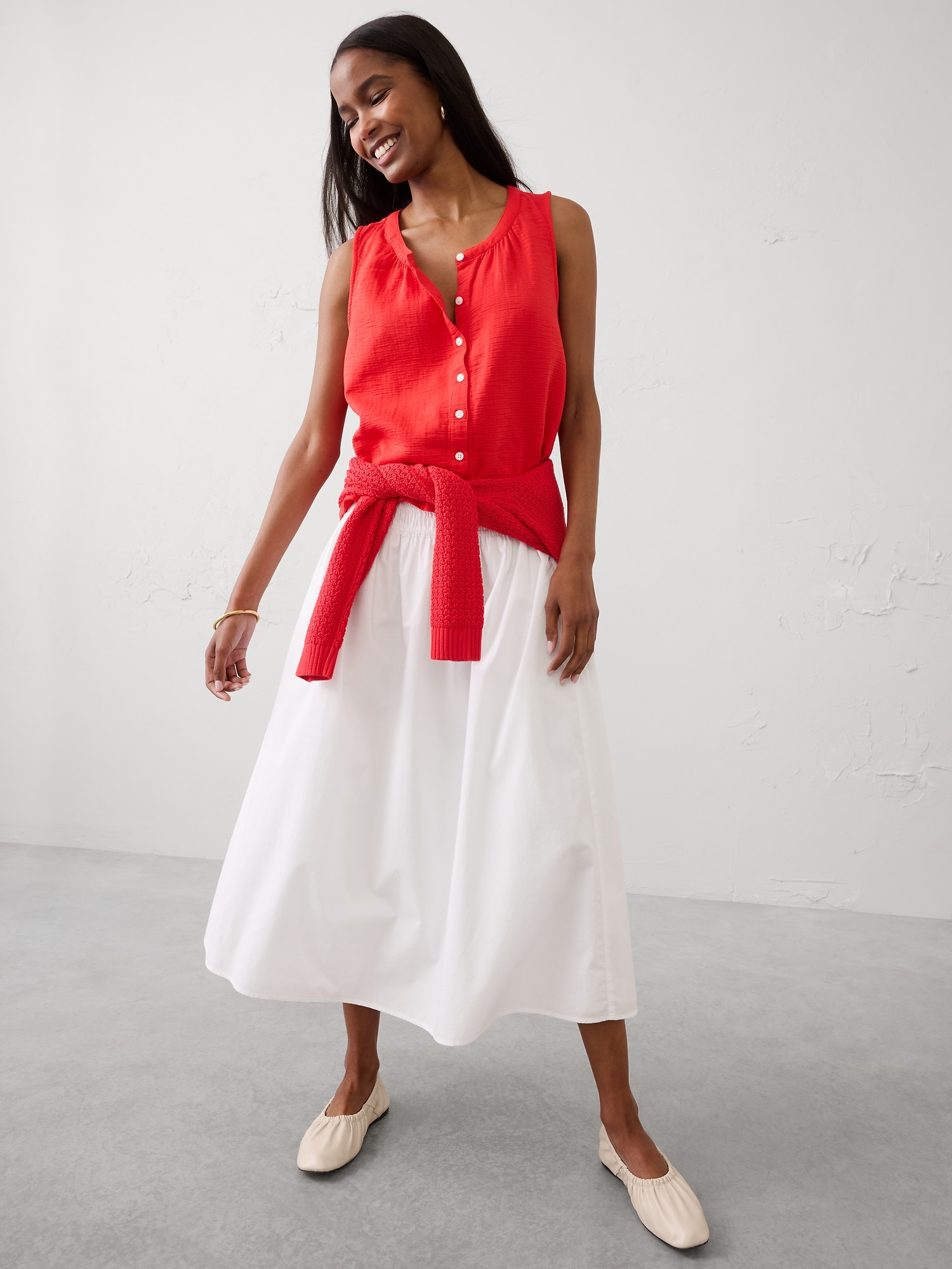 Image number 3 showing, Gauze Shirred Shirt