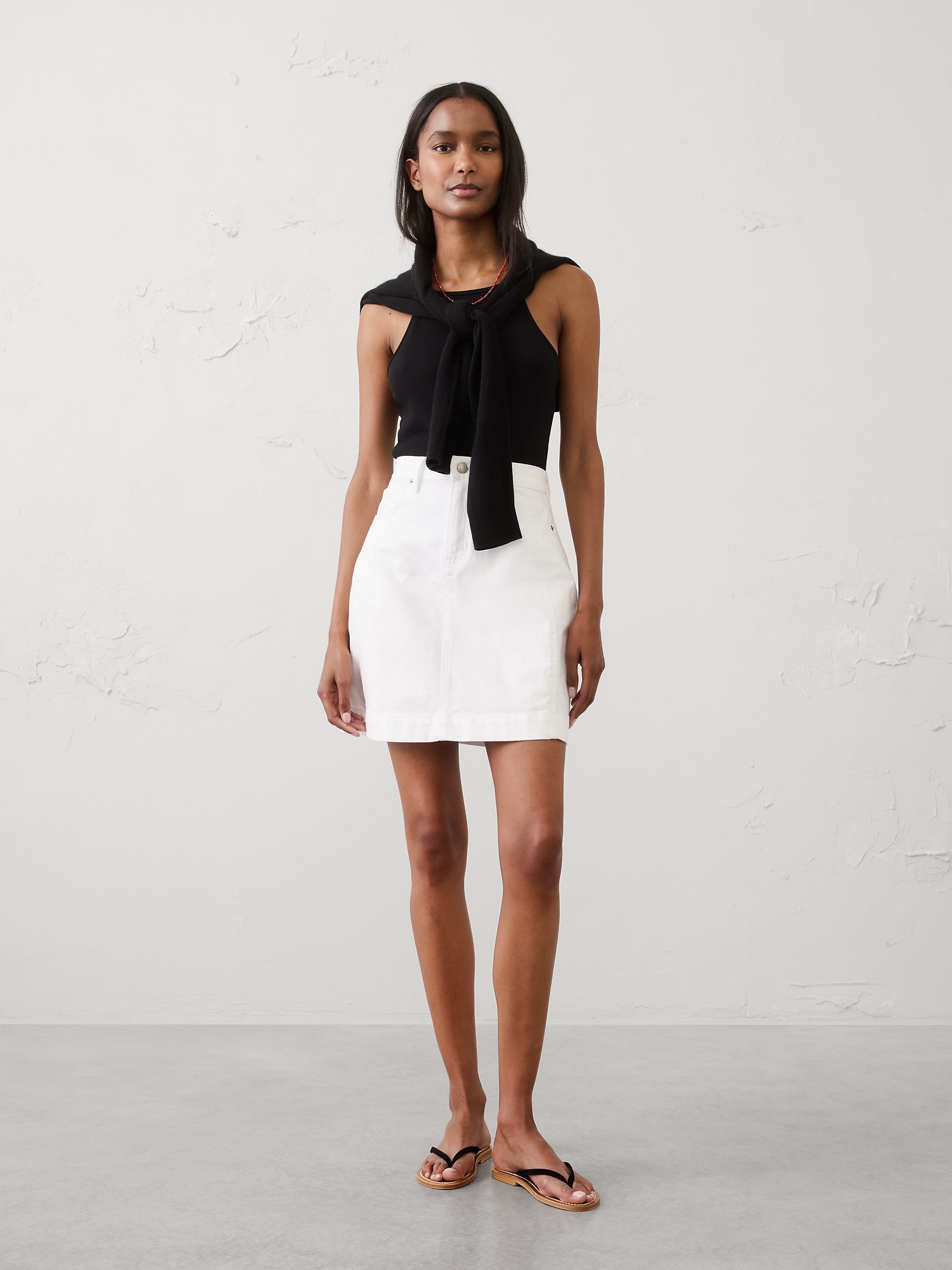 Image number 1 showing, Denim Pieced Utility Mini Skirt