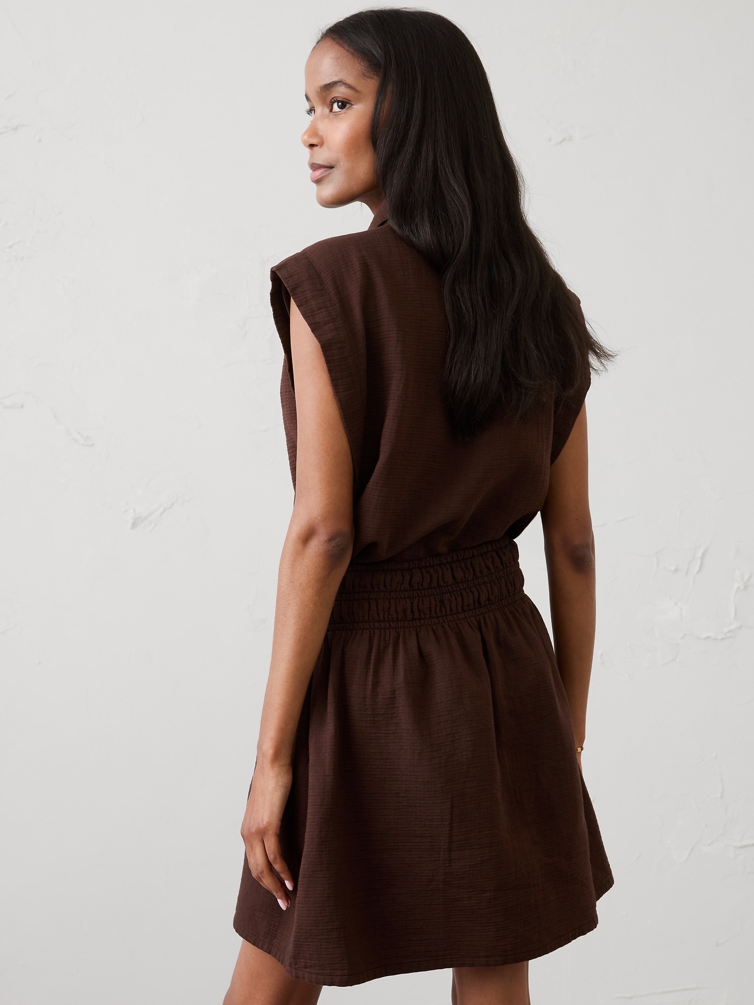 Image number 2 showing, Gauze Smocked-Waist Mini Skirt