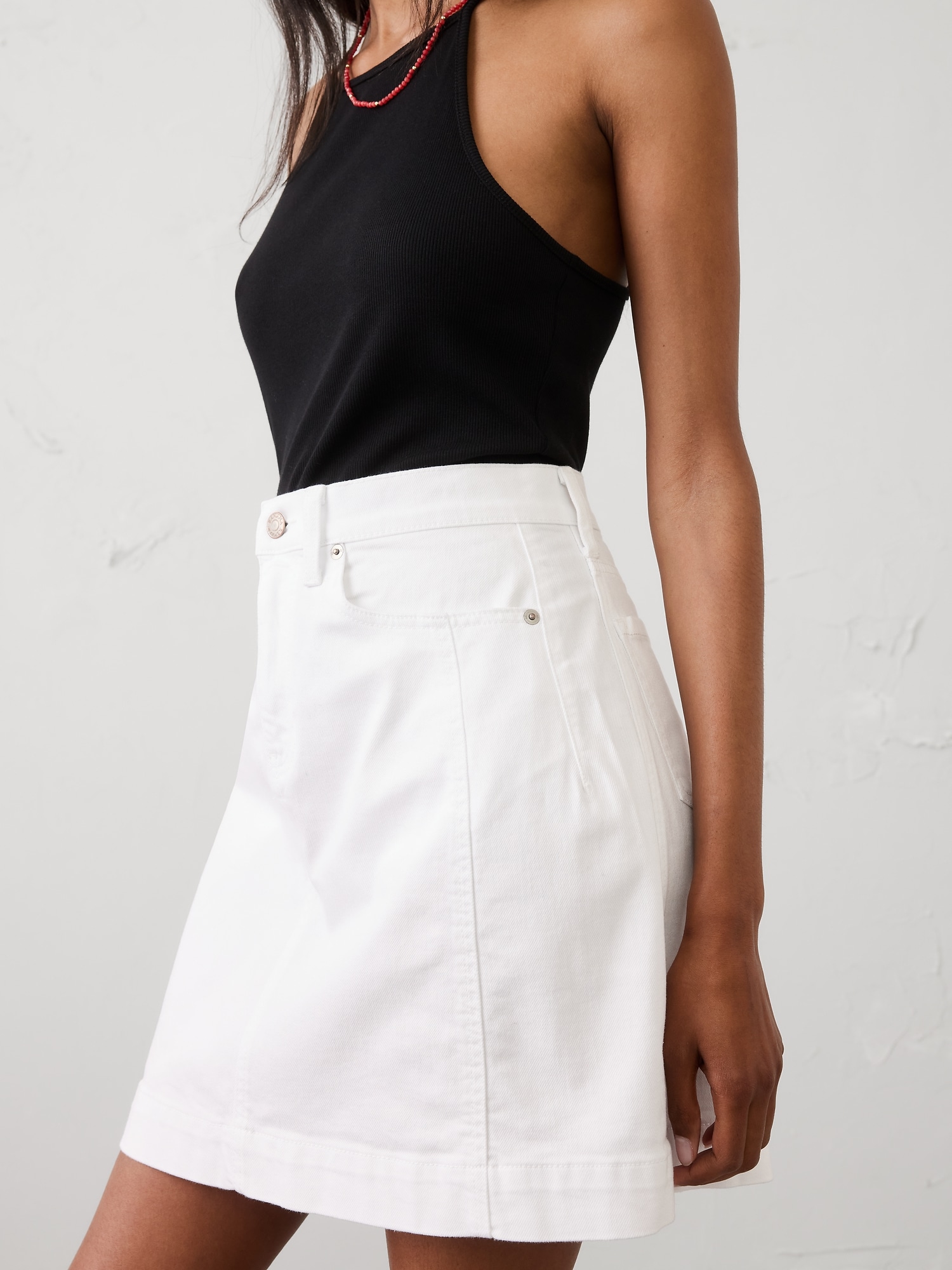 Image number 3 showing, Denim Pieced Utility Mini Skirt