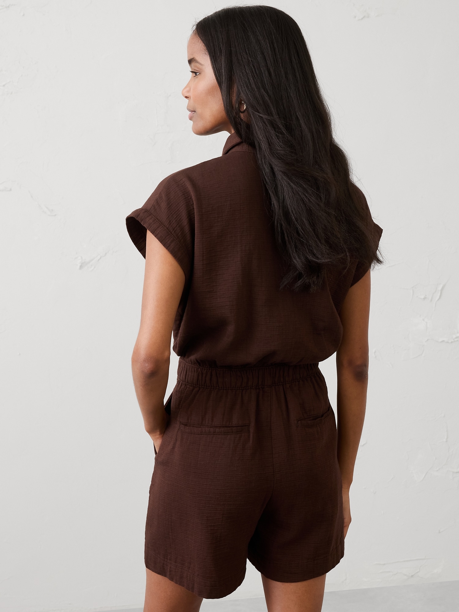 Image number 2 showing, Gauze Pocketed Romper