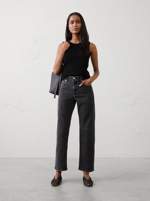 Straight-Leg Mid-Rise Jean