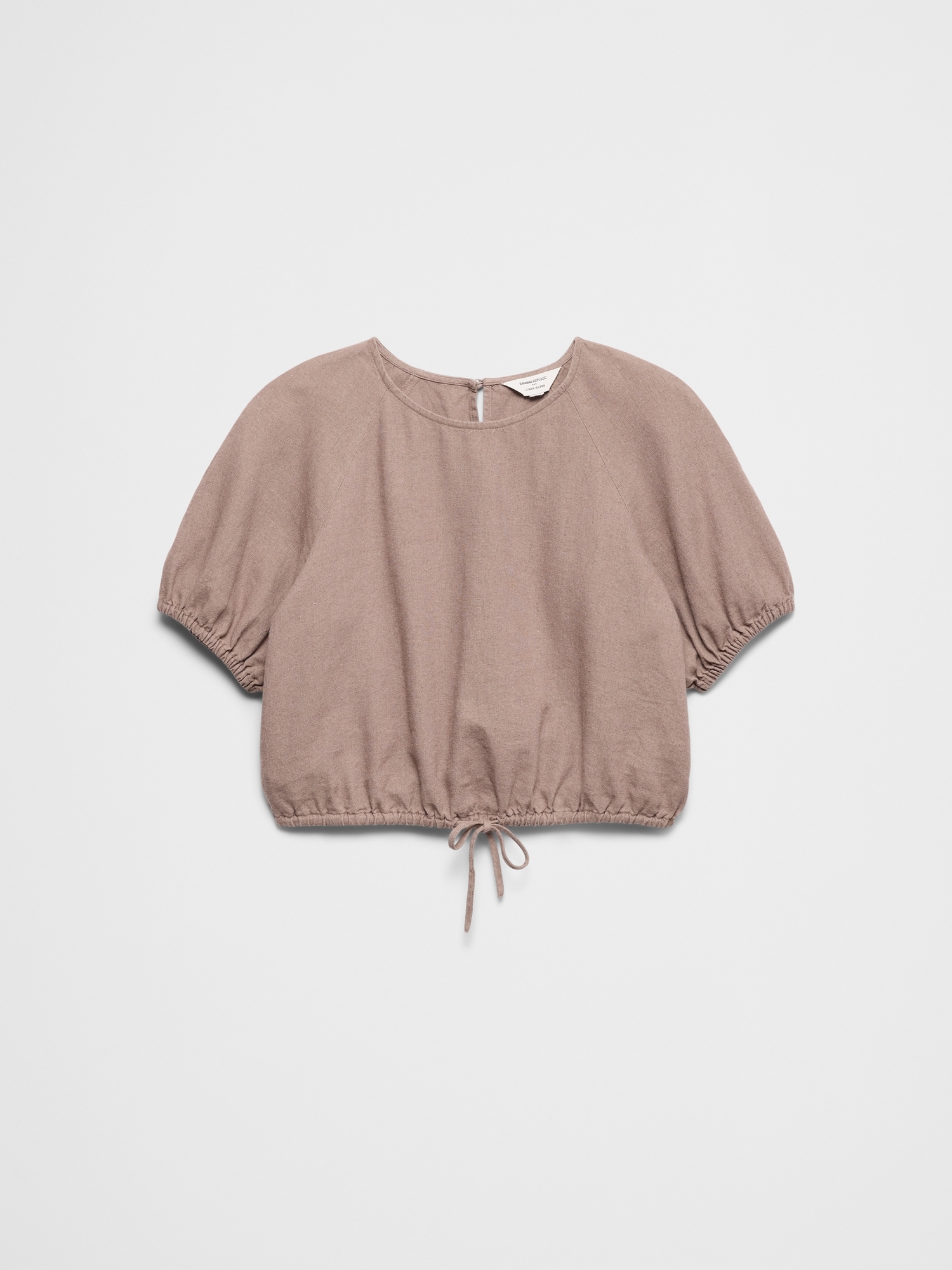 Image number 4 showing, Linen-Blend Bubble-Tie Top