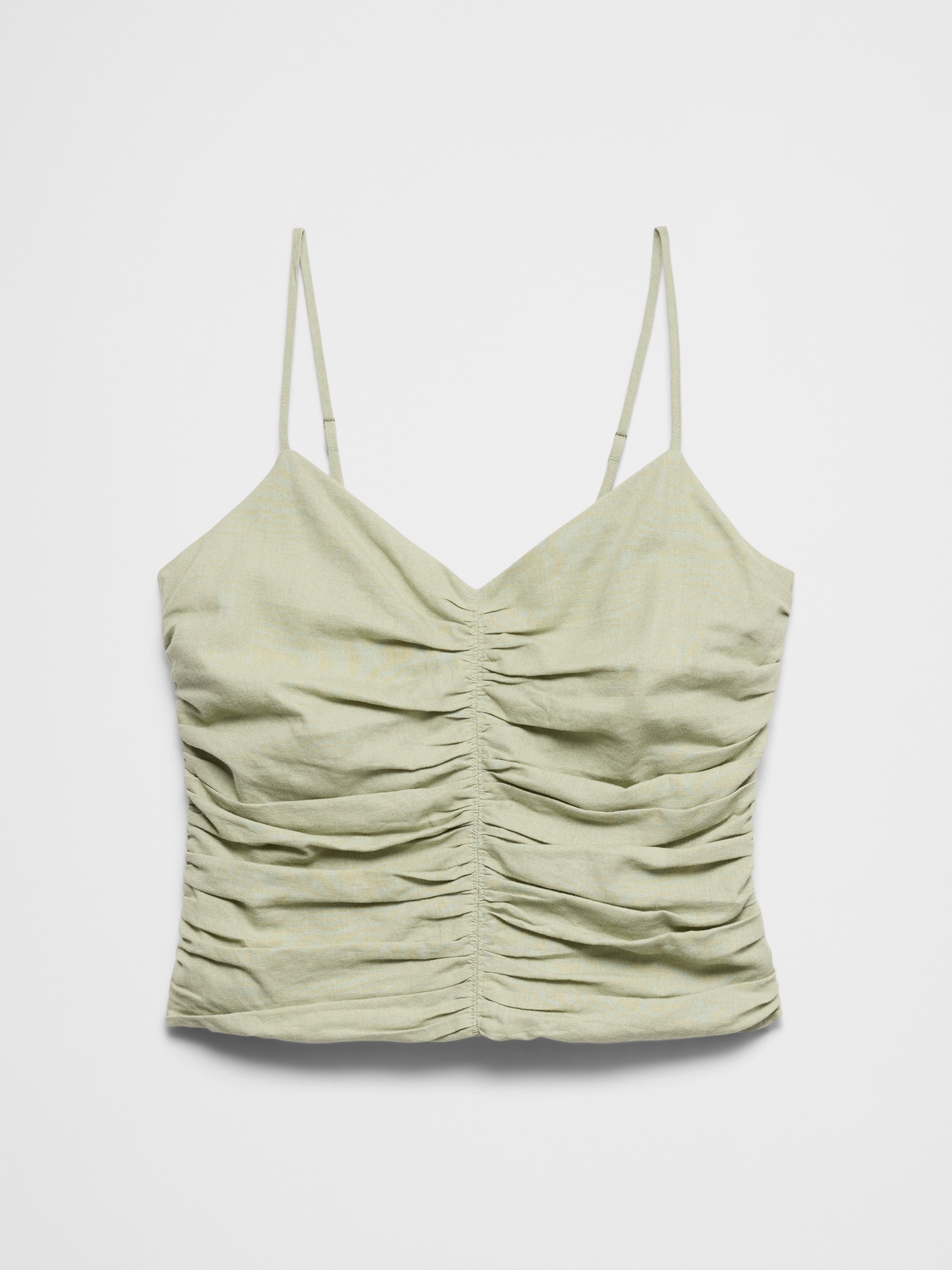 Image number 7 showing, Linen-Blend Strappy Ruched Top