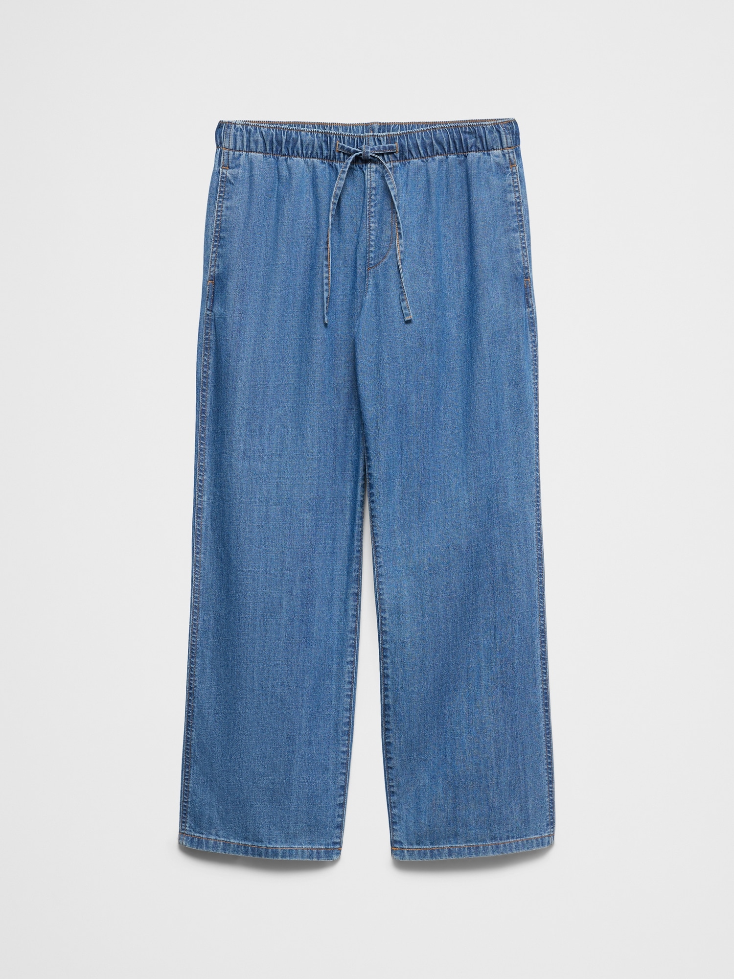Image number 4 showing, Straight-Leg Mid-Rise Summerweight Pull-On Jean