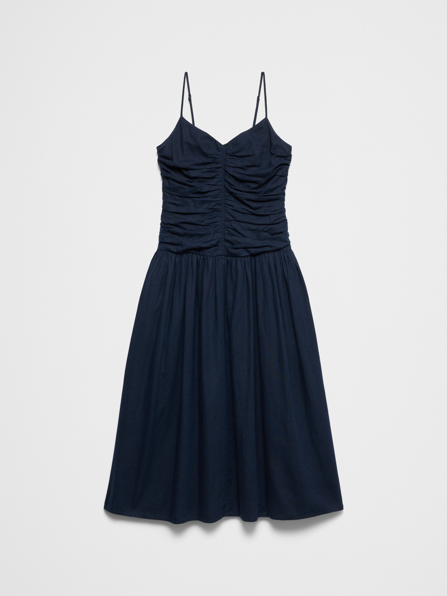 Image number 7 showing, Linen-Blend Strappy Ruched-Bodice Maxi Dress