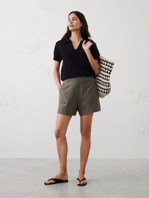 Anyday High-Rise Linen-Blend Short