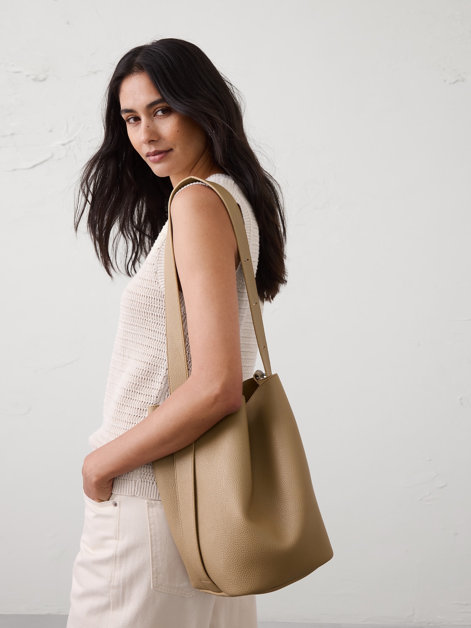 Image number 2 showing, Vegan Leather Bucket Crossbody