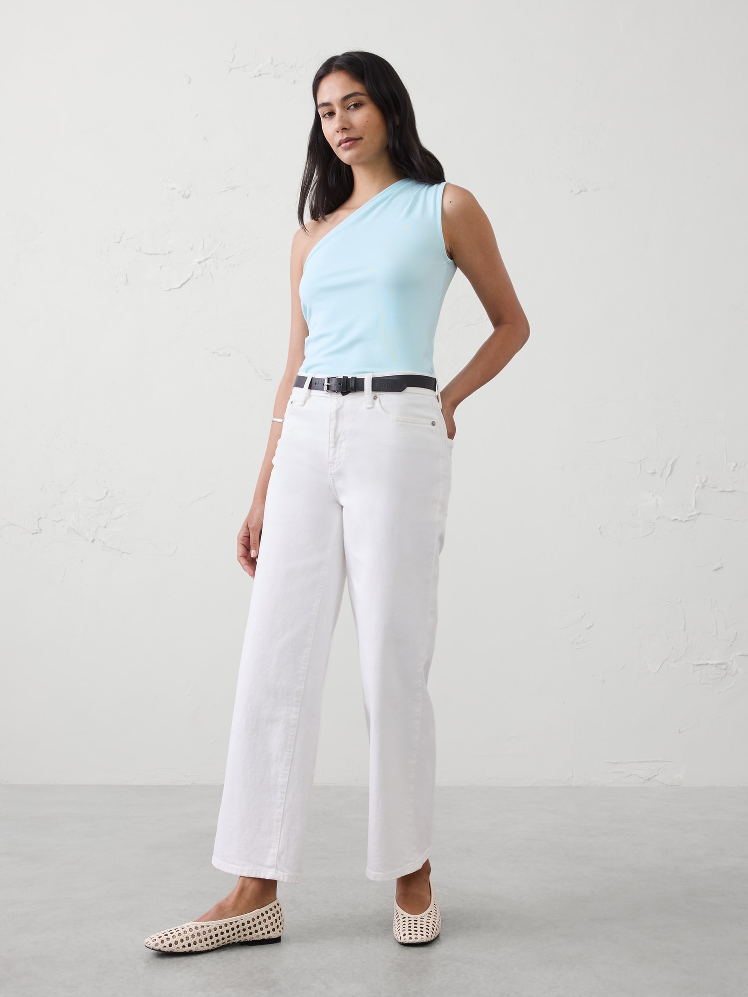 Image number 1 showing, Soft Interlock One-Shoulder Top