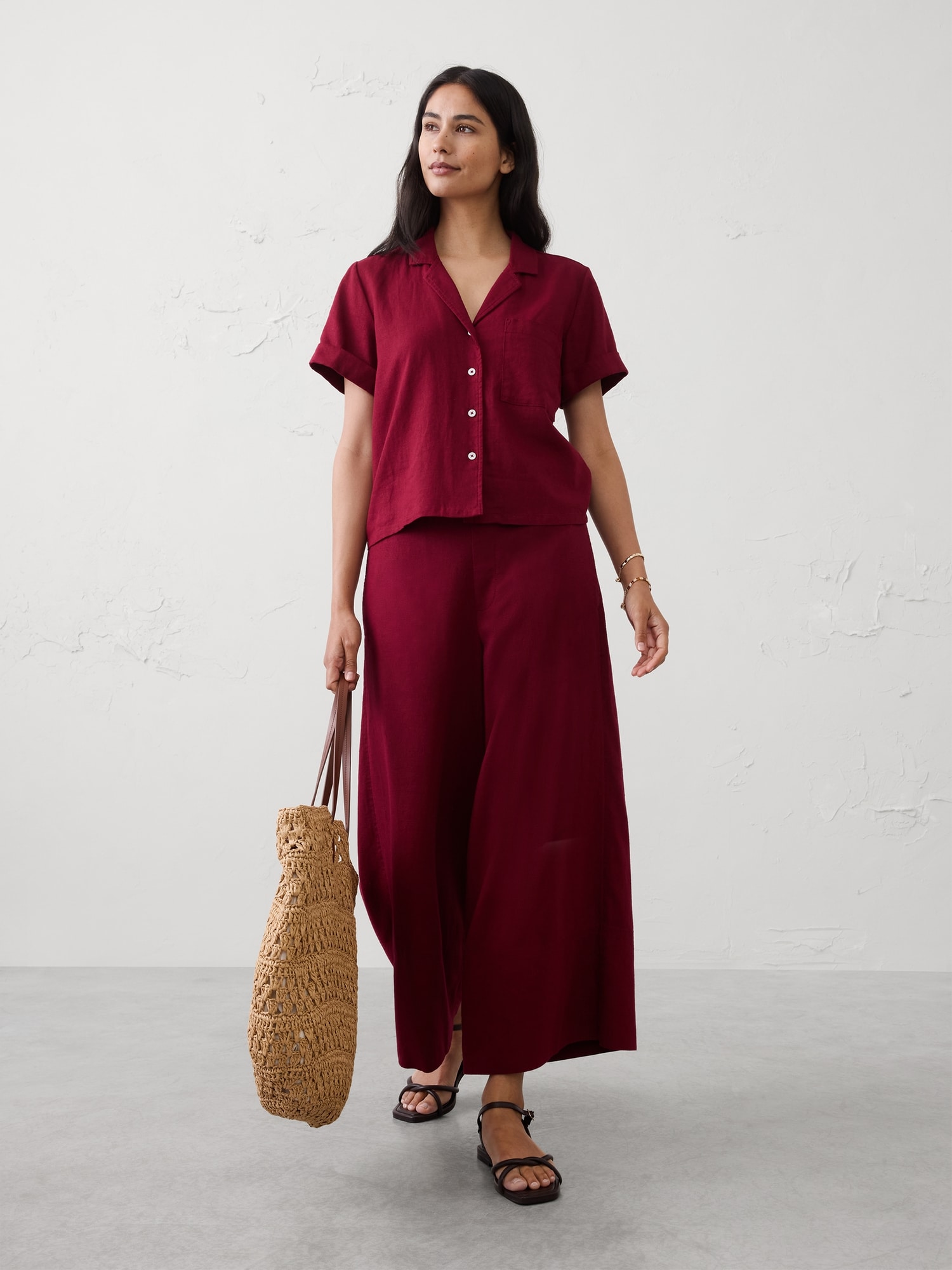 Image number 1 showing, Linen-Blend Shirt