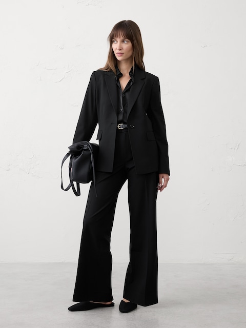 Sculpted Stretch Long Blazer