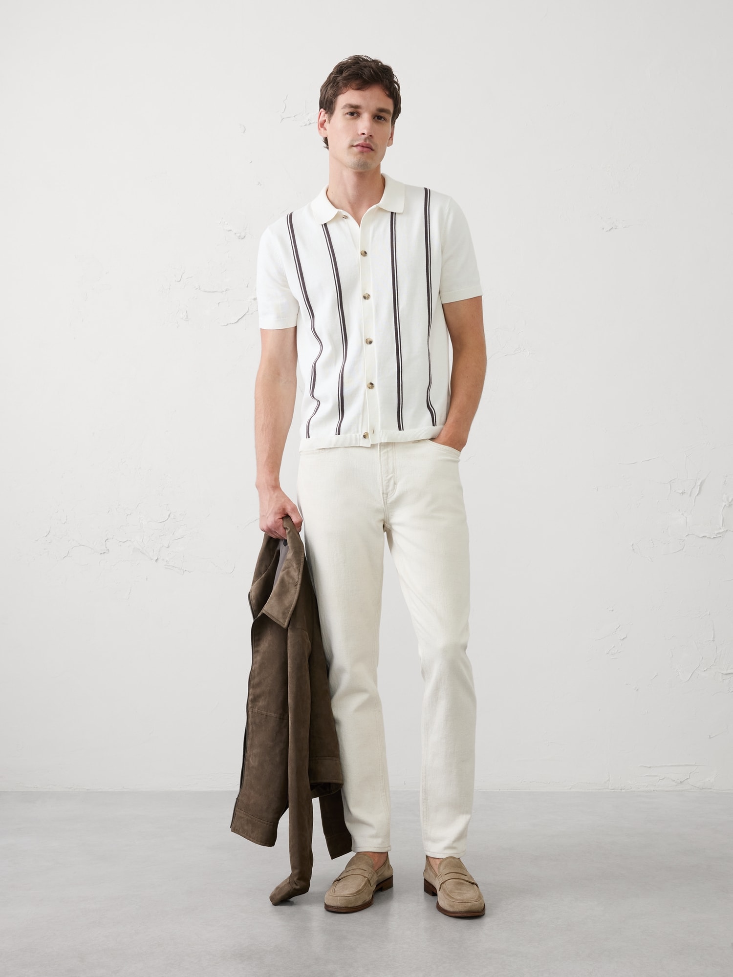 Image number 3 showing, Striped Button-Down Sweater Polo