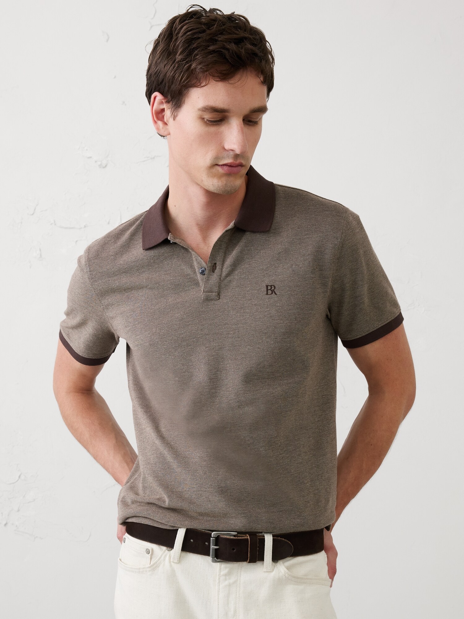Image number 1 showing, Standard-Fit Pique Polo