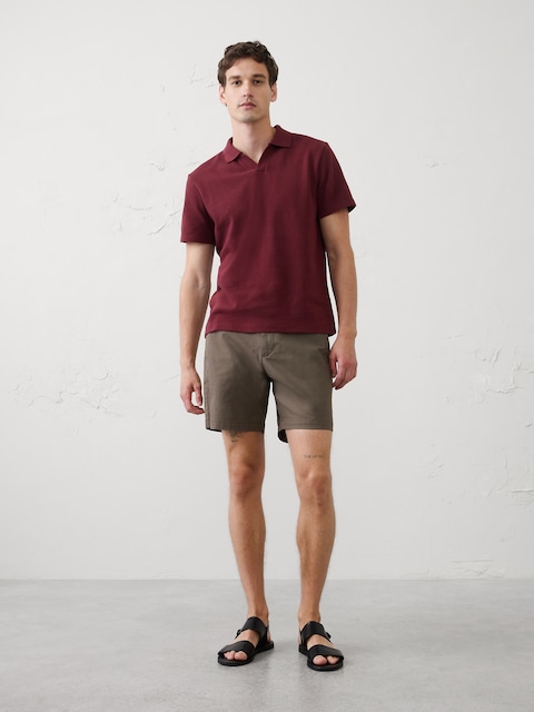 Standard-Fit Johnny-Collar Polo