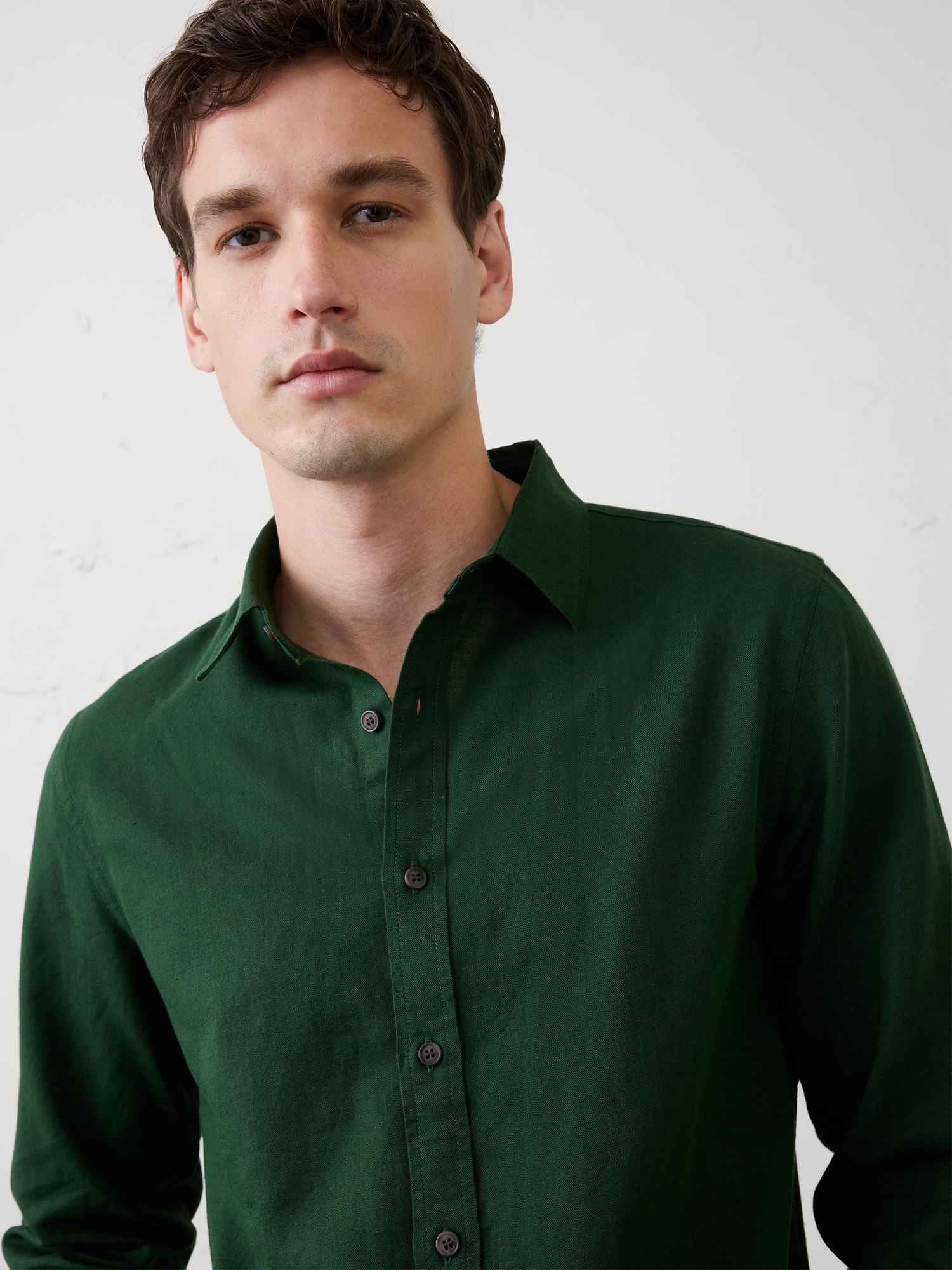 Image number 6 showing, Slim-Fit Linen-Blend Shirt