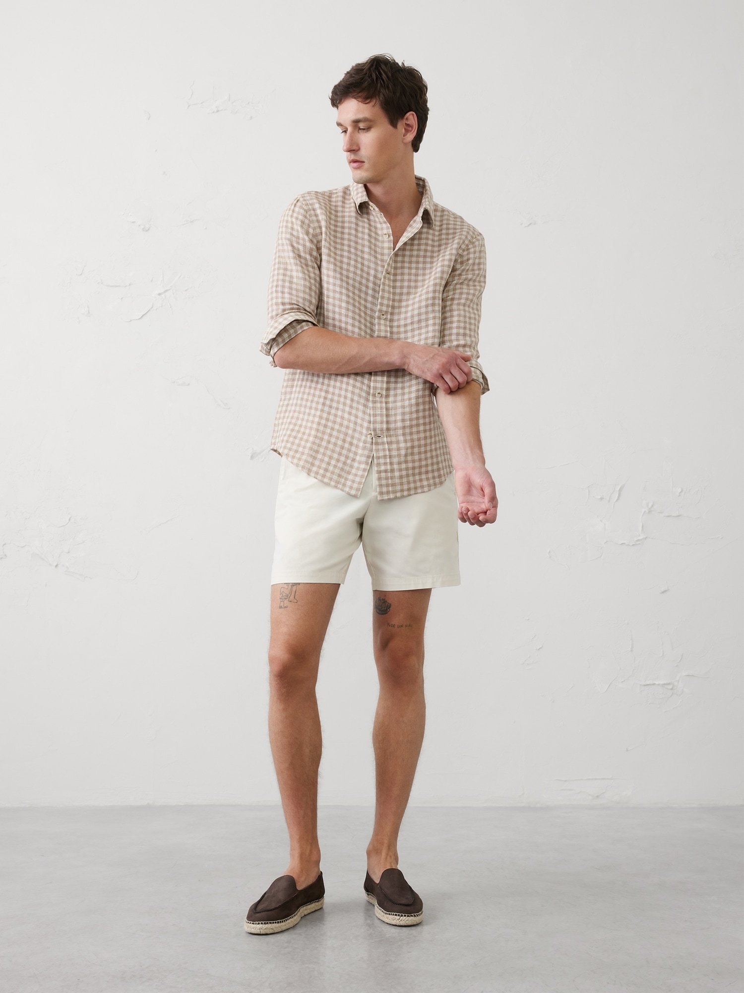 Image number 1 showing, Slim-Fit Linen-Blend Shirt