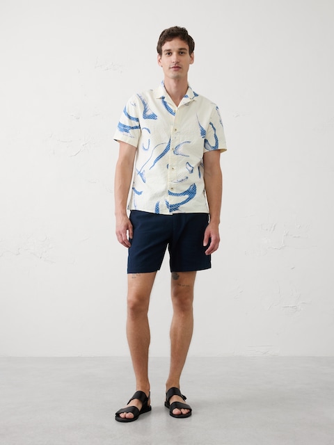 Standard-Fit Textured Resort Shirt