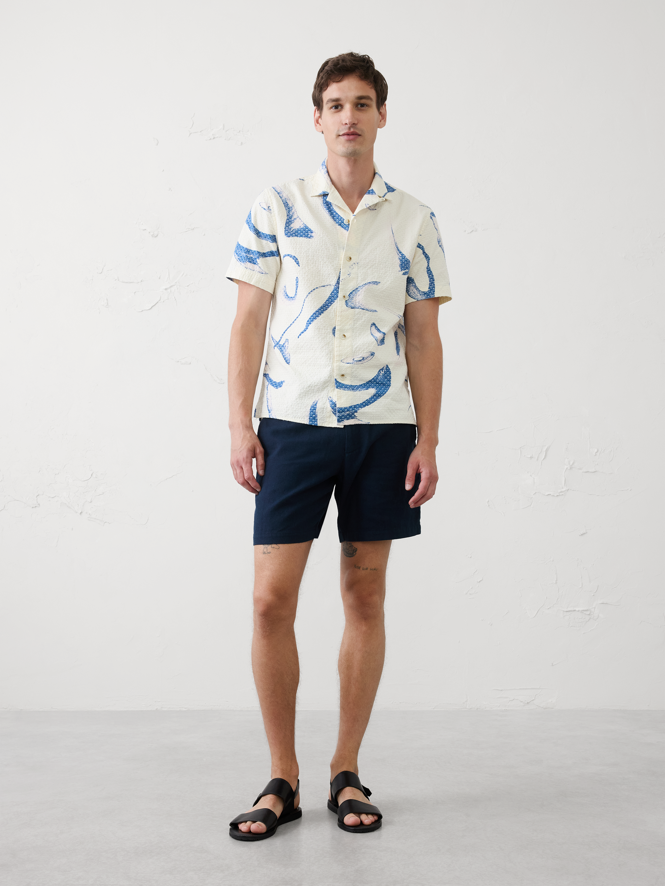 Standard-Fit Textured Resort Shirt