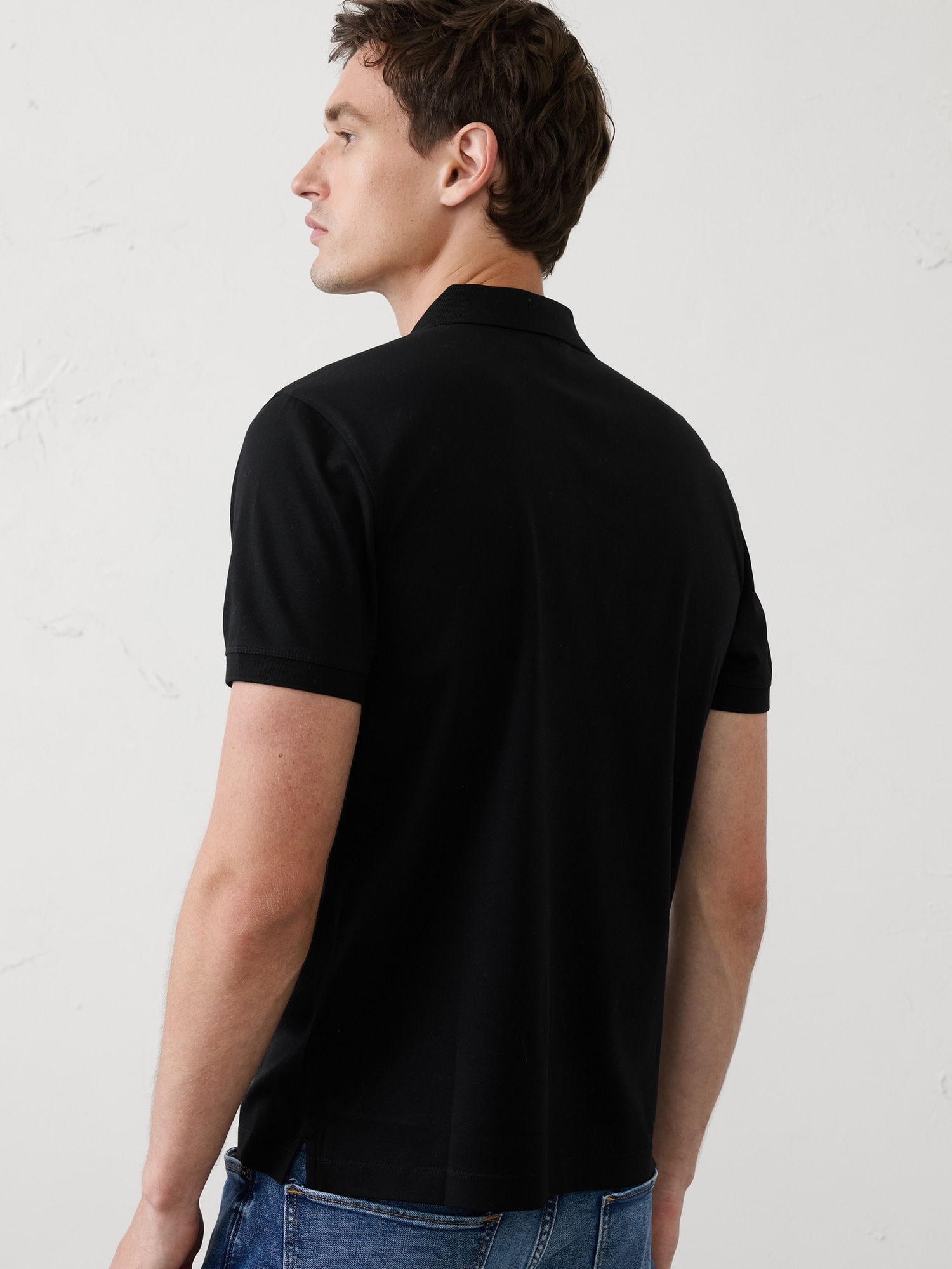 Image number 2 showing, Standard-Fit Luxe Touch Zip Polo