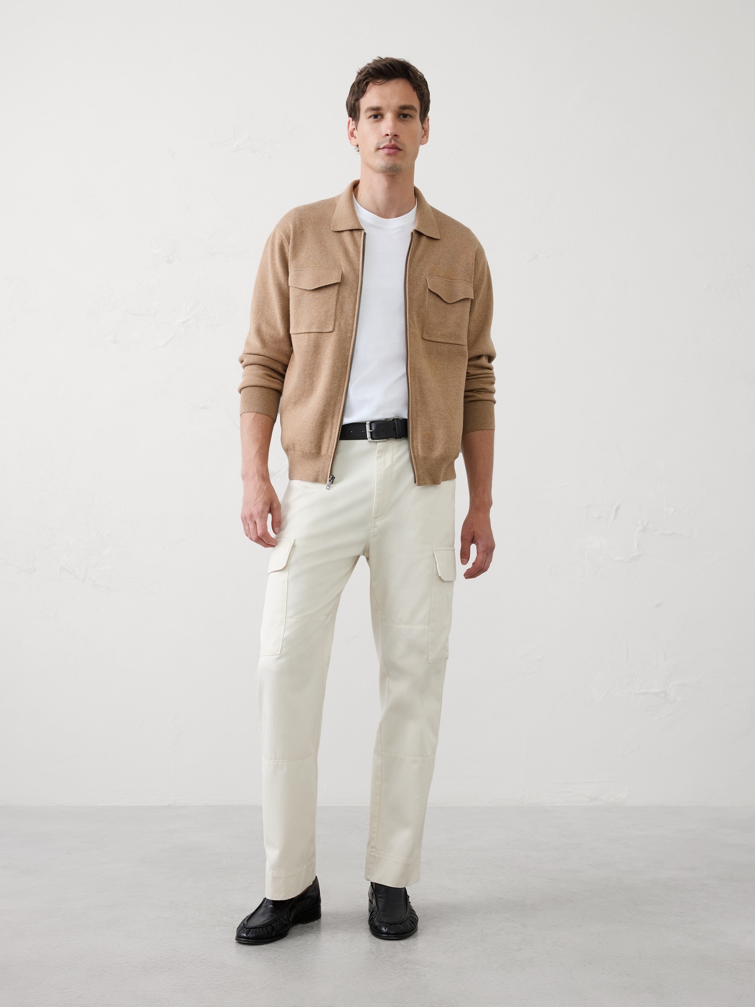 Image number 1 showing, Chest-Pocket Zippered Sweater Jacket