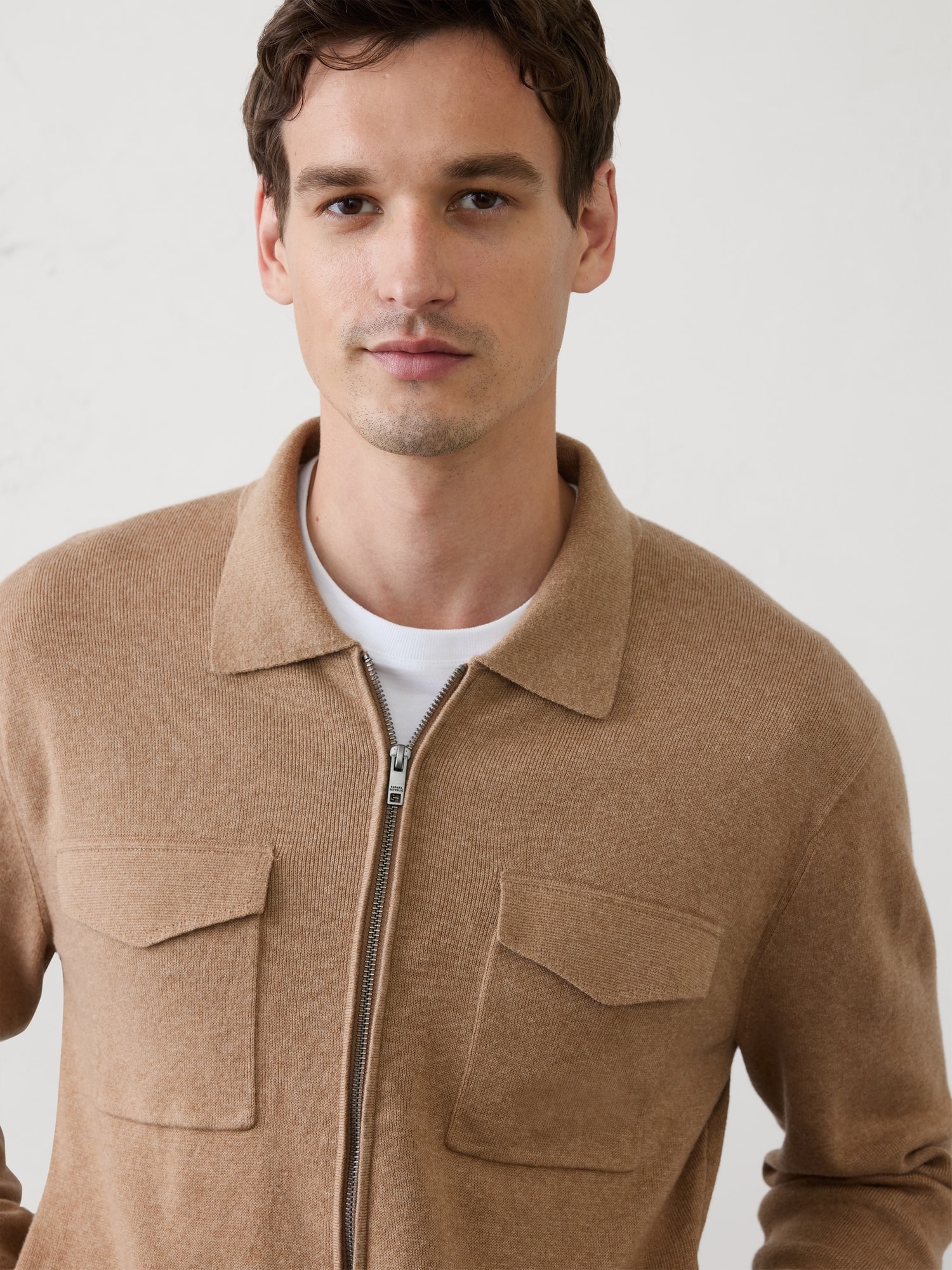 Image number 3 showing, Chest-Pocket Zippered Sweater Jacket