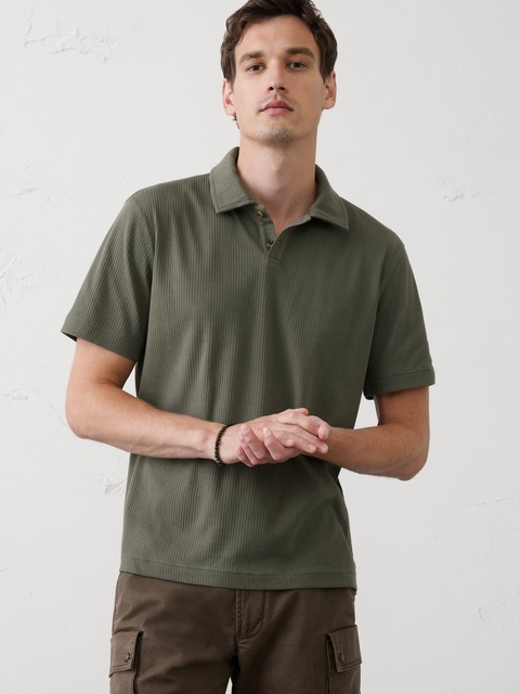 Standard-Fit Light Pointelle Polo