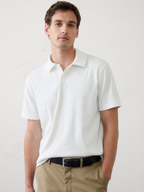 Standard-Fit Light Pointelle Polo