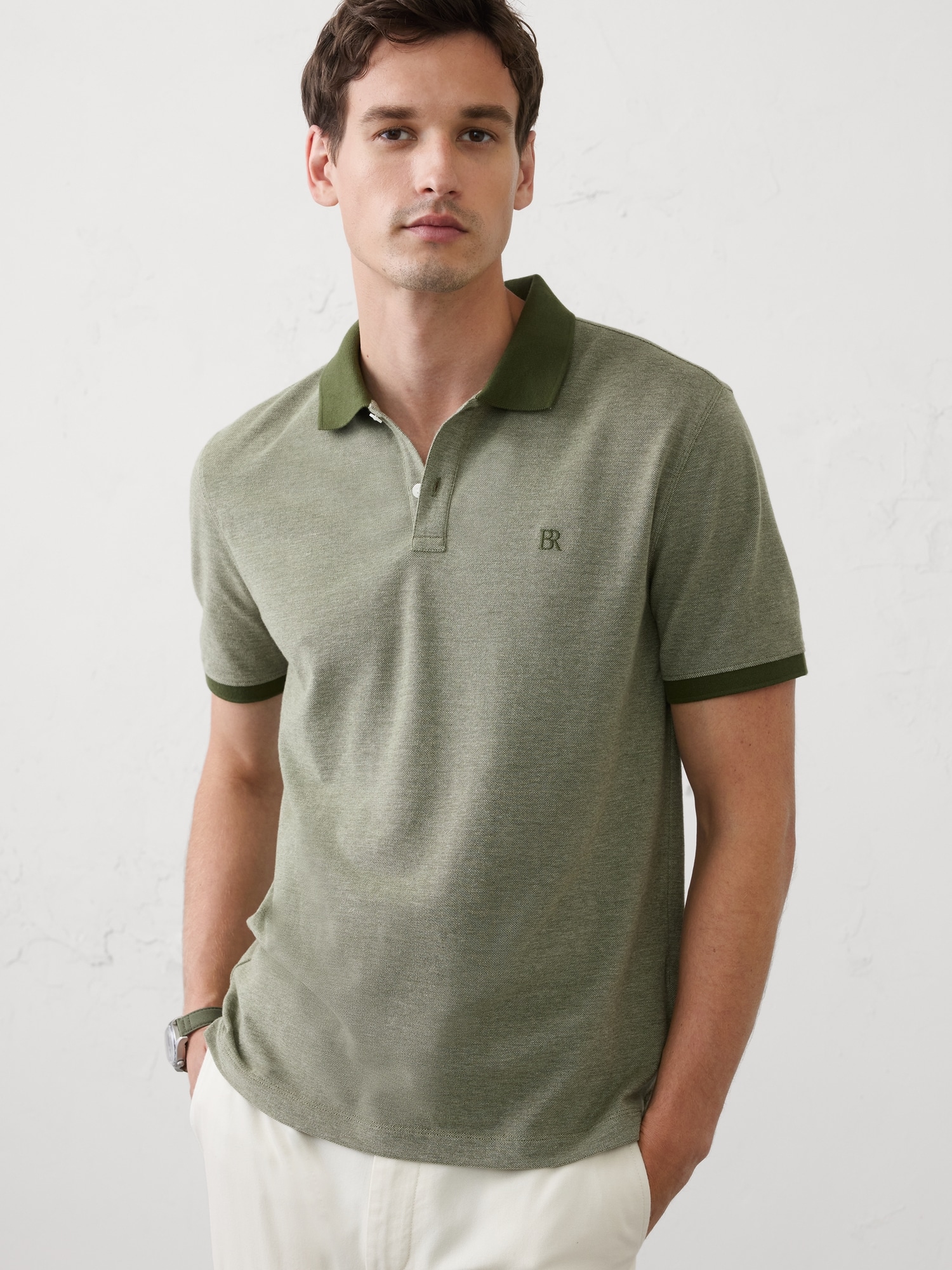 Image number 1 showing, Standard-Fit Pique Polo