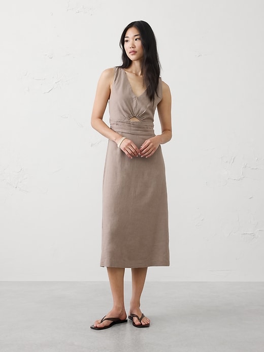 gap factory linen dress Gap Factory Women's Linen-Blend Apron Mini Dress Optic White Size XL
