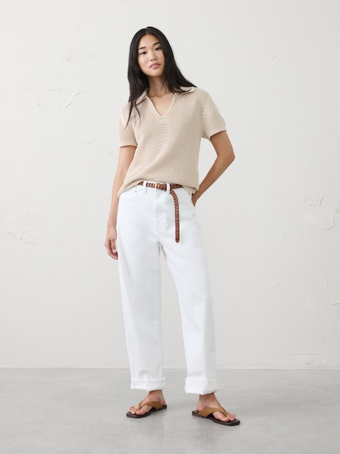 Barrel-Leg Mid-Rise Jean