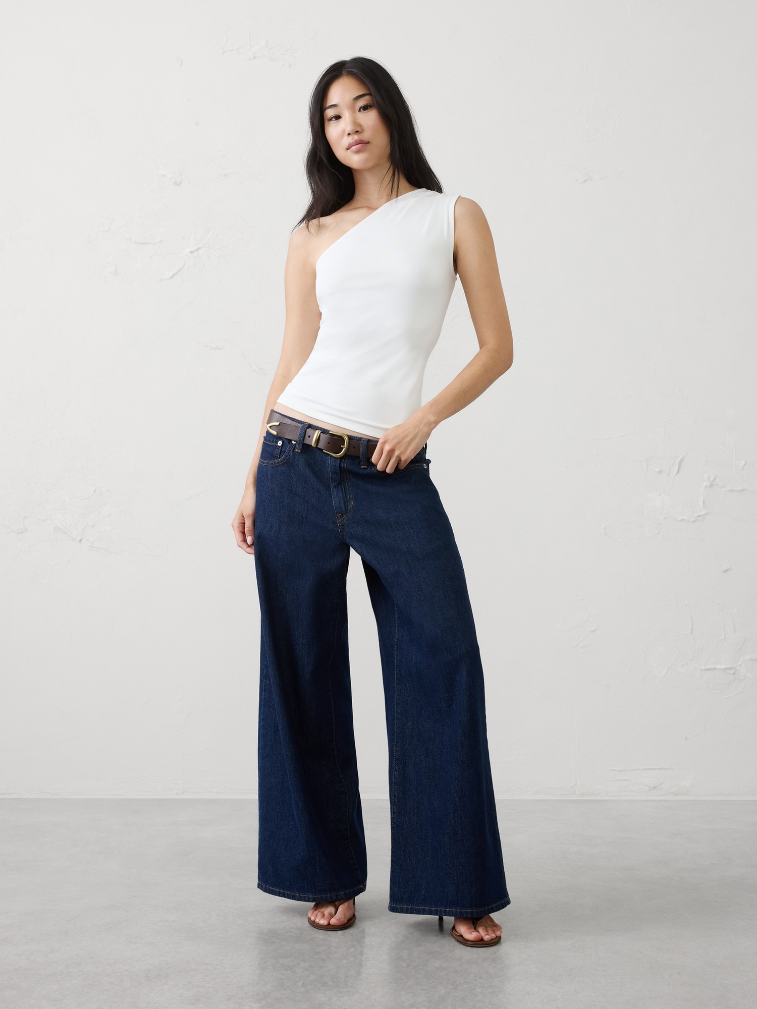Image number 1 showing, Soft Interlock One-Shoulder Top