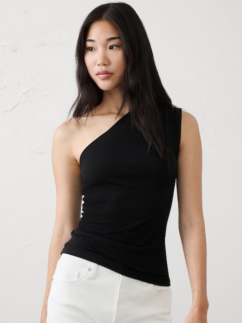 Soft Knit One-Shoulder Top
