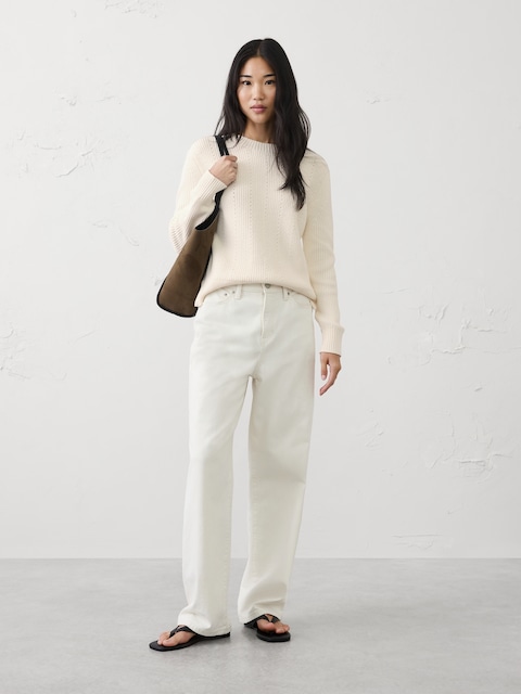 Cotton Textured Ribbed Side-Button Sweater