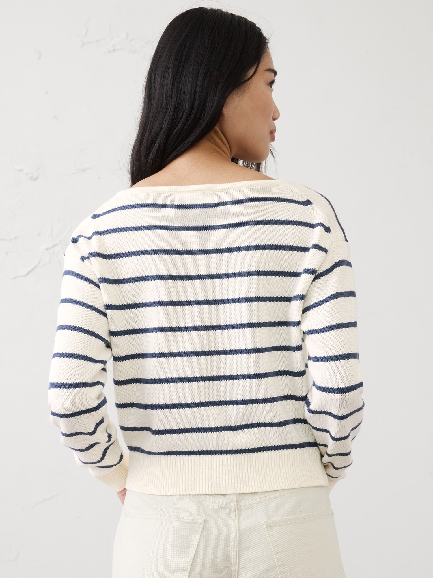 Image number 5 showing, Cotton Boat-Neck Sweater